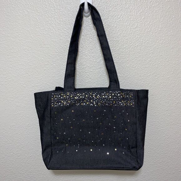 Drapers And Damons Women’s Hand Purse Black With Yellow Stars - Picture 1 of 4